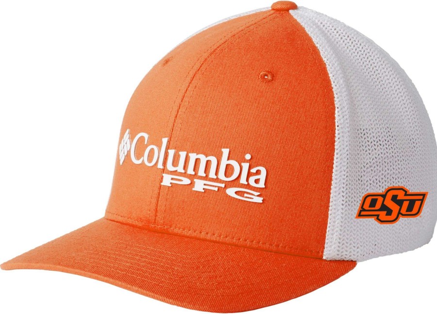 Hats * | Columbia Men'S Oklahoma State Cowboys Orange Pfg Mesh Adjustable Hat