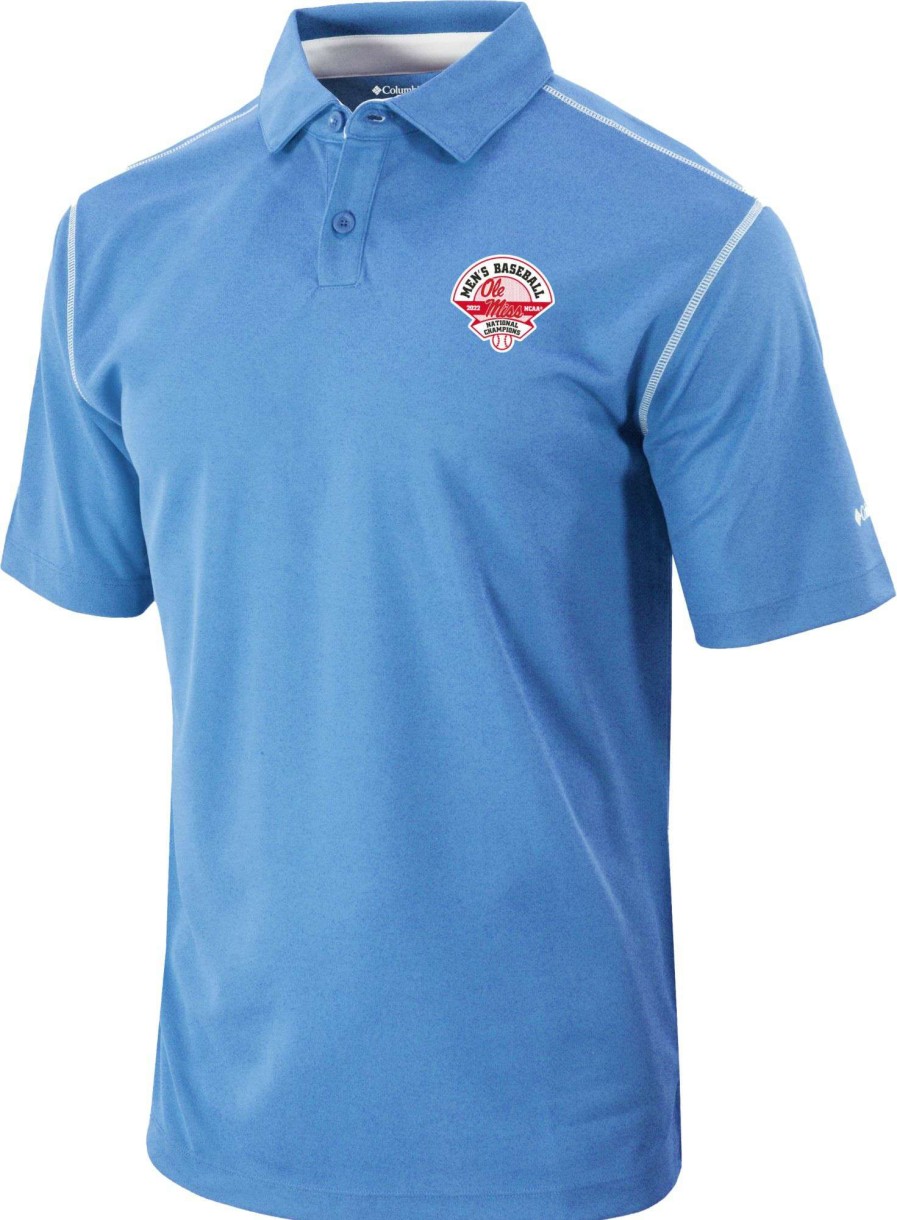 Shirts * | Columbia Men'S Ole Miss Rebels 2022 Ncaa Baseball Men'S College World Series Champions Polo