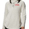 Sweatshirts * | Columbia Women'S Georgia Bulldogs Darling Days Half-Snap White Hoodie