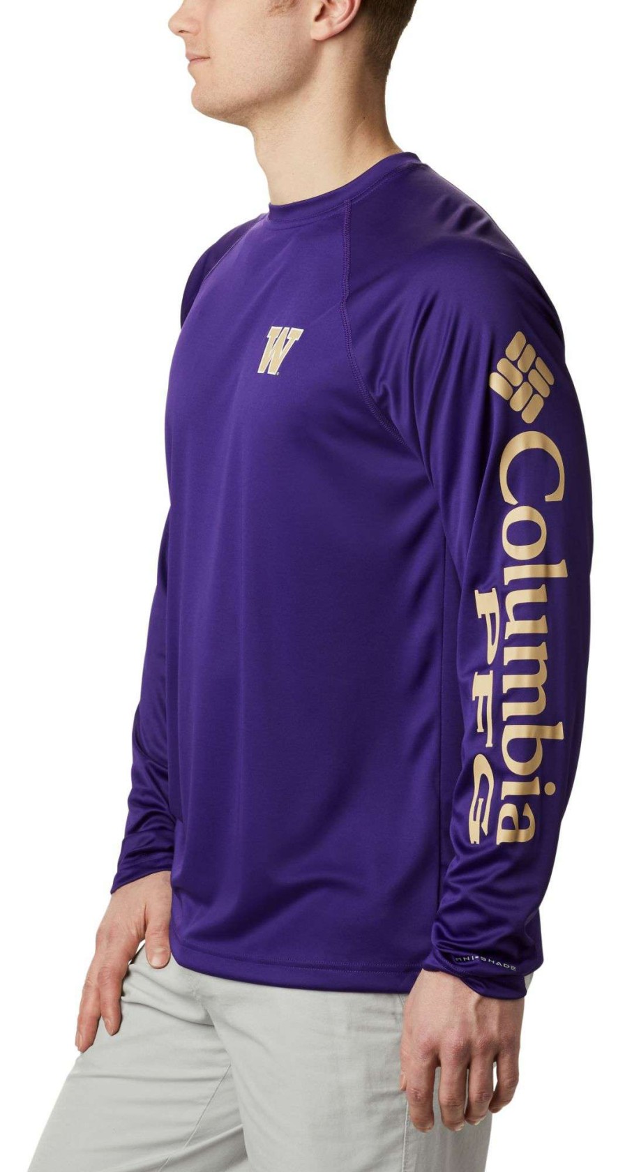 Shirts * | Columbia Men'S Washington Huskies Purple Terminal Tackle Long Sleeve T-Shirt