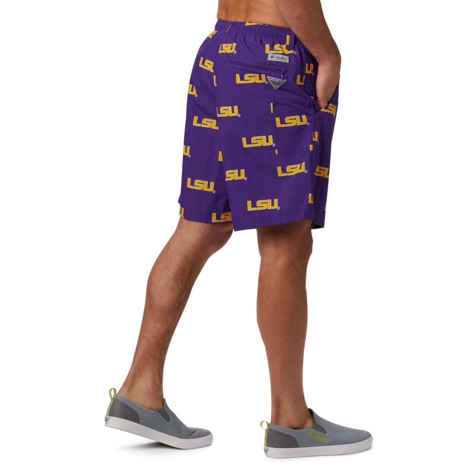 Shorts * | Columbia Men'S Lsu Tigers Purple Backcast Performance Shorts