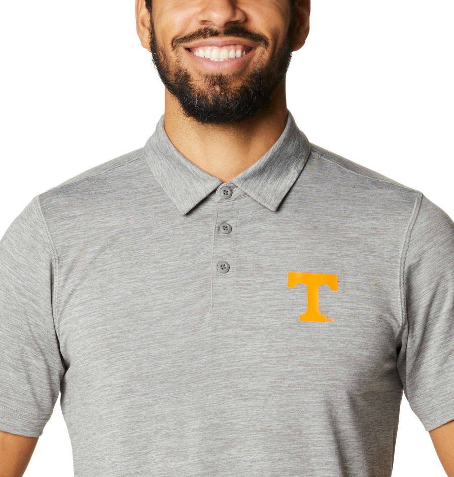 Shirts * | Columbia Men'S Tennessee Volunteers Grey Tech Trail Polo