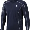 Jackets * | Columbia Men'S Atlanta Braves Navy Shotgun Quarter-Zip Shirt