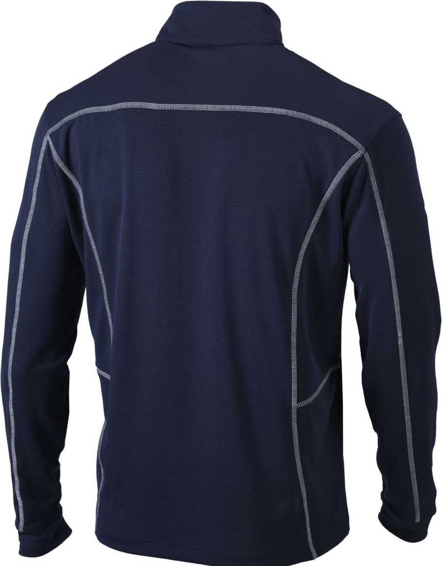 Jackets * | Columbia Men'S Atlanta Braves Navy Shotgun Quarter-Zip Shirt