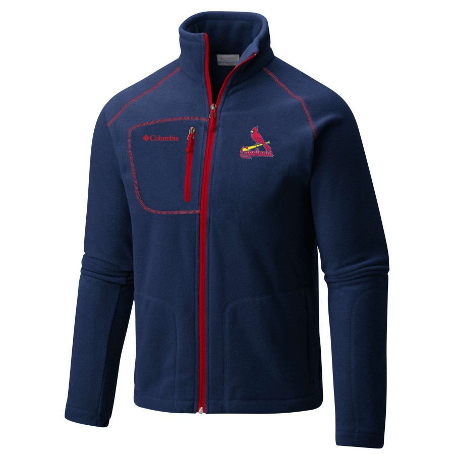 Jackets * | Columbia Men'S St. Louis Cardinals Navy Fast Trek Ii Jacket