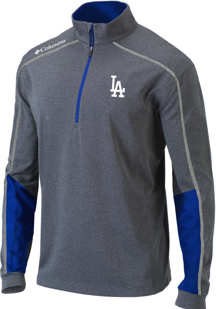 Jackets * | Columbia Men'S Los Angeles Dodgers Blue Shotgun 2.0 Quarter-Zip Shirt