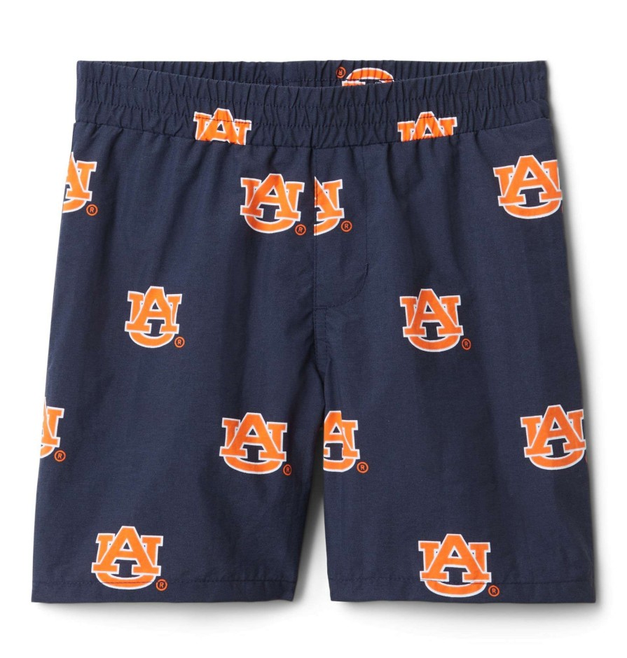 Shorts * | Columbia Youth Auburn Tigers Backcast Printed Performance Blue Shorts For Boys'