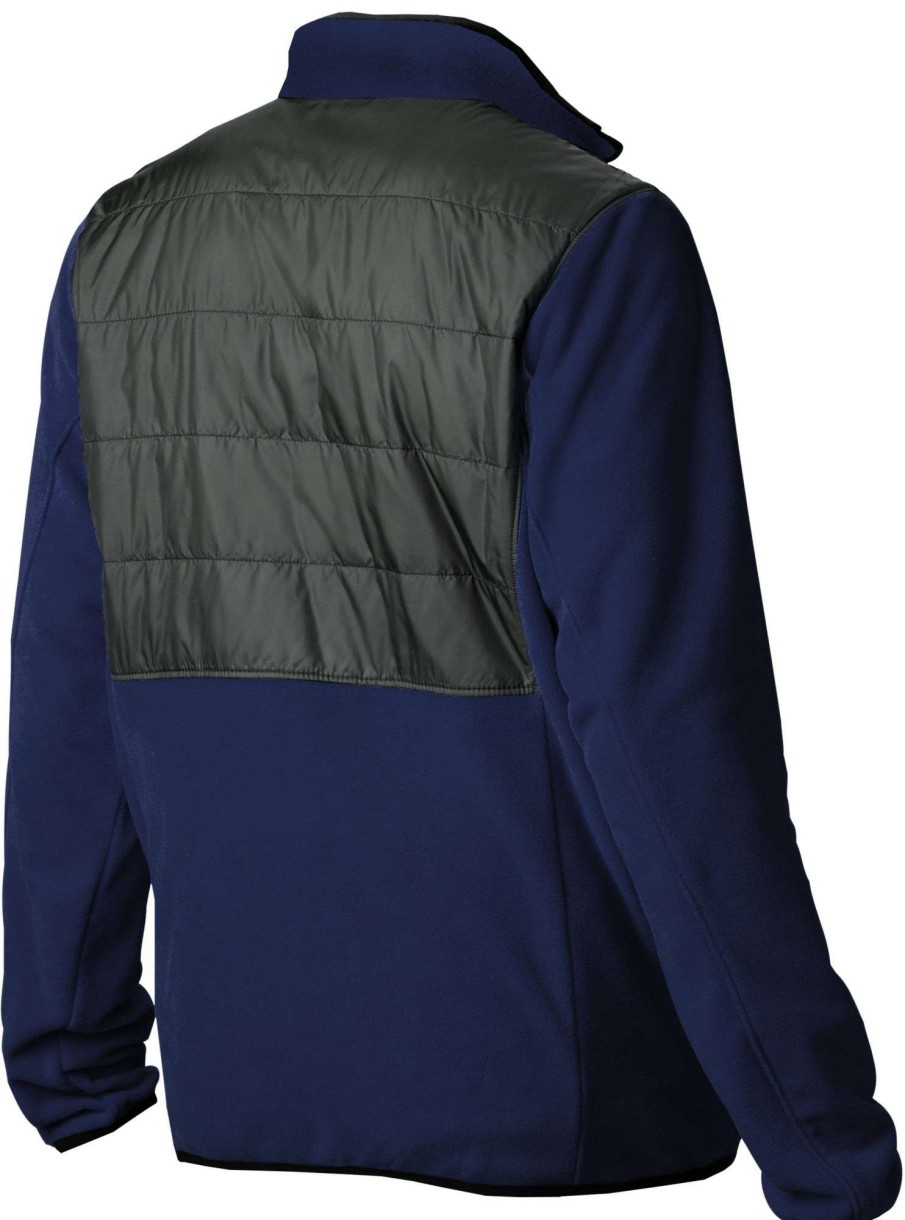 Jackets * | Columbia Men'S Milwaukee Brewers Navy Full-Zip Fleece Jacket