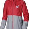 Jackets * | Columbia Women'S Washington Nationals Red Flash Forward Windbreaker