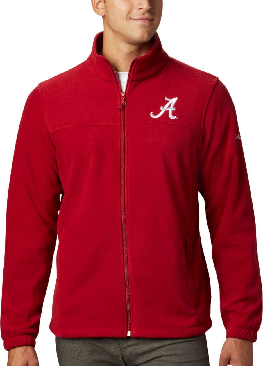 Jackets * | Columbia Men'S Alabama Crimson Tide Crimson Flanker Full-Zip Fleece Jacket