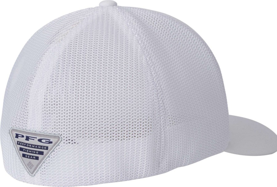 Hats * | Columbia Men'S Alabama Crimson Tide Pfg Mesh Fitted White Hat