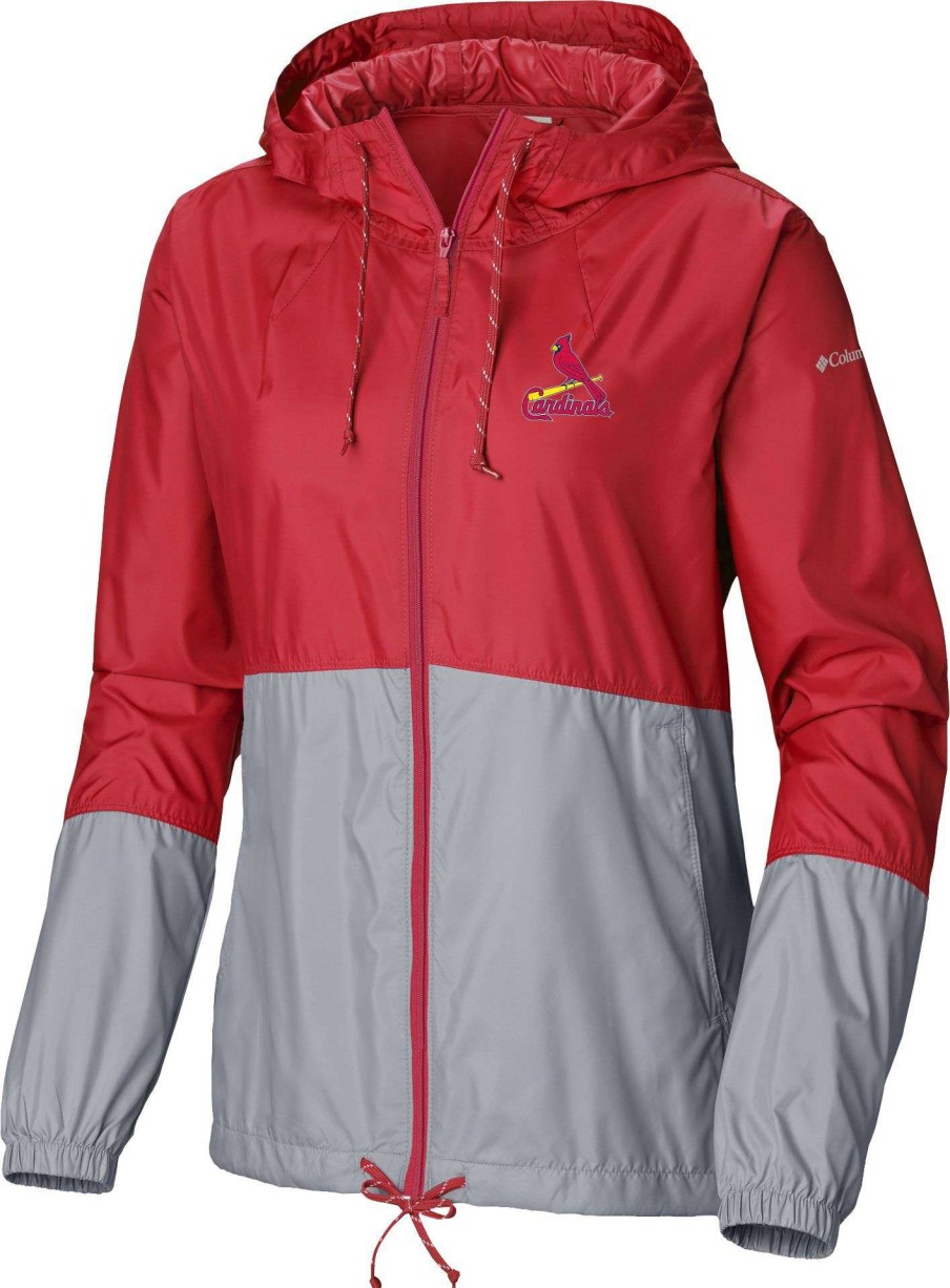 Jackets * | Columbia Women'S St. Louis Cardinals Red Flash Forward Windbreaker