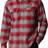 Shirts * | Columbia Men'S Washington Huskies Purple Plaid Flare Gun Flannel Button Down Long Sleeve Shirt