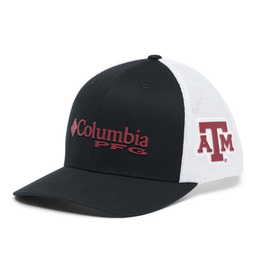 Hats * | Columbia Men'S Texas A&M Aggies Pfg Mesh Adjustable Trucker Hat