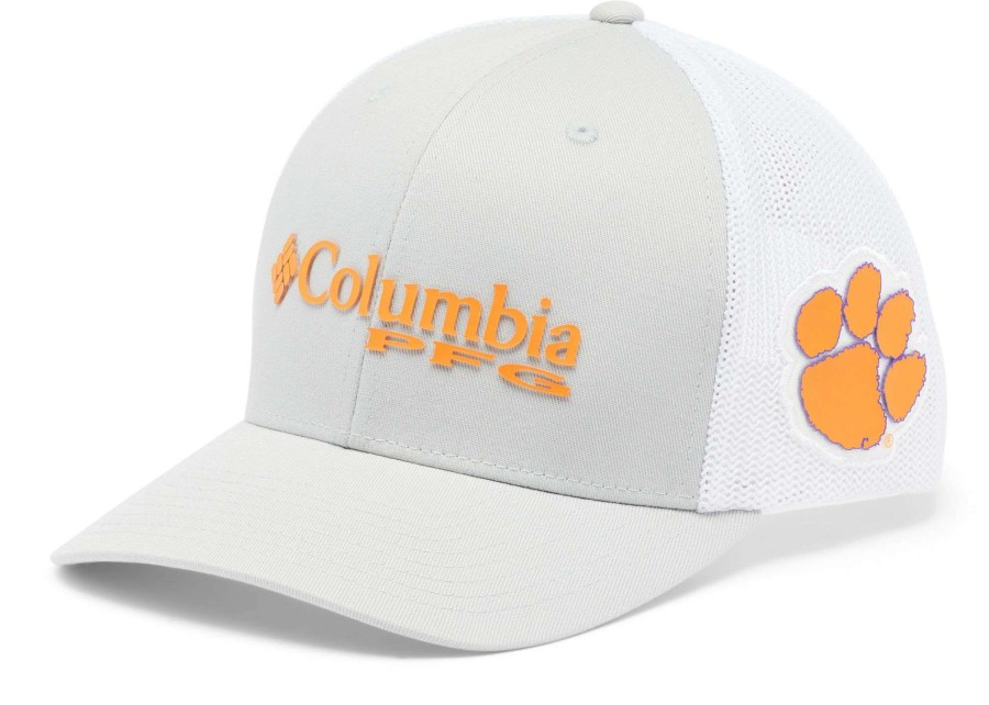 Hats * | Columbia Men'S Clemson Tigers Grey Pfg Snapback Adjustable Hat