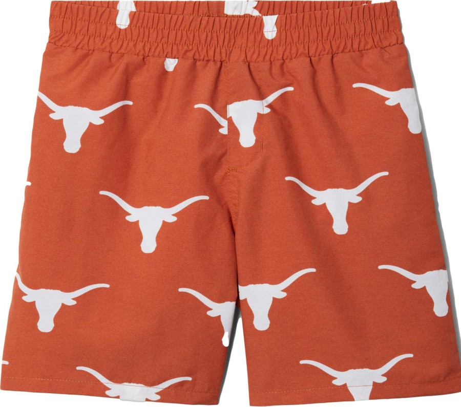 Shorts * | Columbia Youth Texas Longhorns Backcast Printed Performance Orange Shorts For Girls'