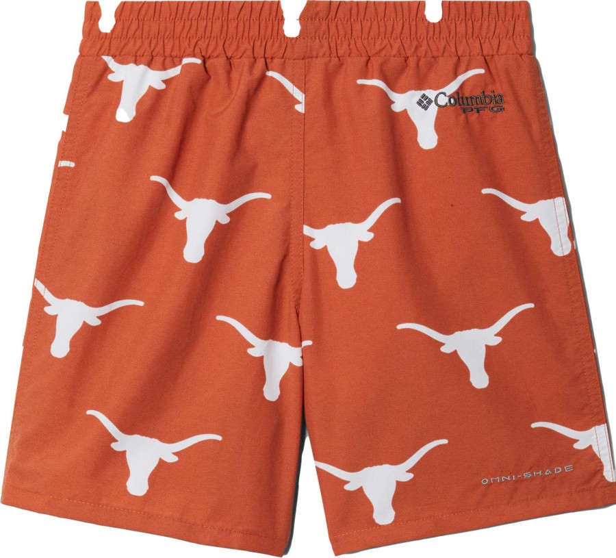 Shorts * | Columbia Youth Texas Longhorns Backcast Printed Performance Orange Shorts For Girls'