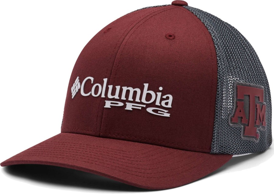 Hats * | Columbia Men'S Texas A&M Aggies Maroon Pfg Mesh Fitted Hat