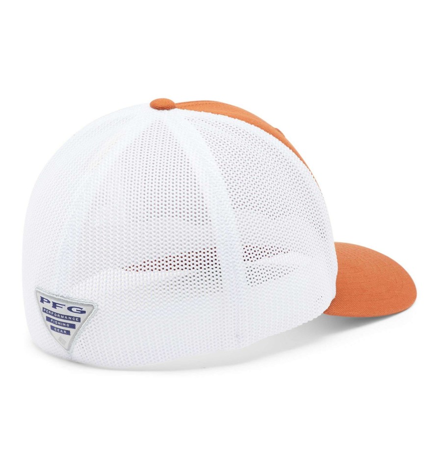 Hats * | Columbia Men'S Texas Longhorns Green Pfg Mesh Fitted Hat