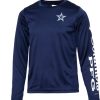 Shirts * | Columbia Youth Dallas Cowboys Terminal Navy Tackle Long Sleeve T-Shirt For Boys'