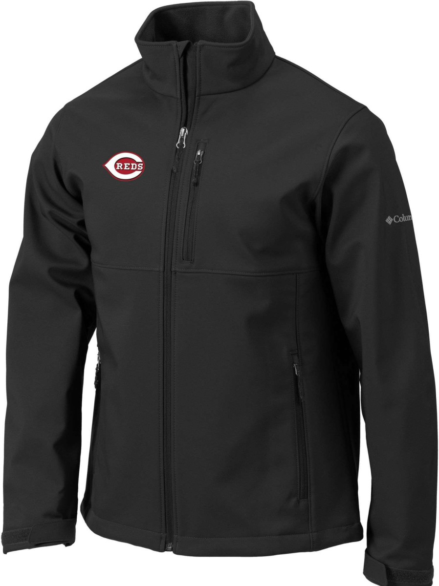 Jackets * | Columbia Men'S Cincinnati Reds Black Ascender Full-Zip Jacket