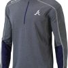 Jackets * | Columbia Men'S Atlanta Braves Navy Shotgun 2.0 Quarter-Zip Shirt