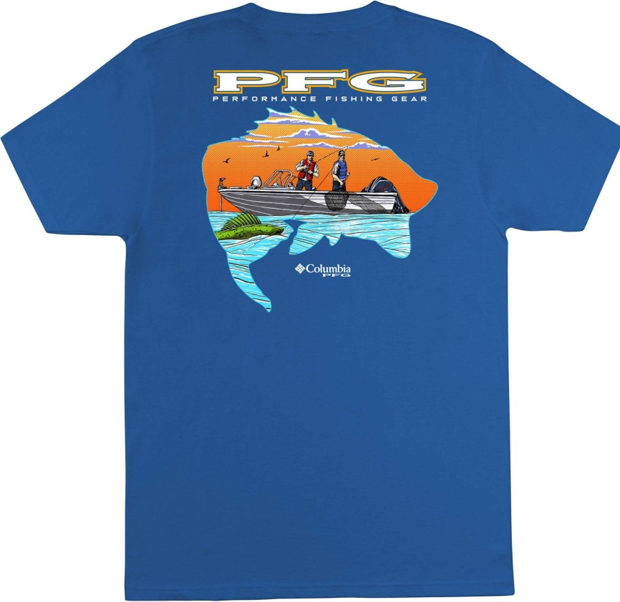 Shirts * | Columbia Men'S Pfg Forcast Graphic Short Sleeve T-Shirt Vivid Blue