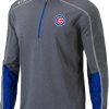 Jackets * | Columbia Men'S Chicago Cubs Blue Shotgun 2.0 Quarter-Zip Shirt