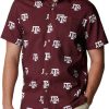 Shirts * | Columbia Men'S Texas A&M Aggies Maroon Clg Super Slack Tide Short Sleeve Shirt