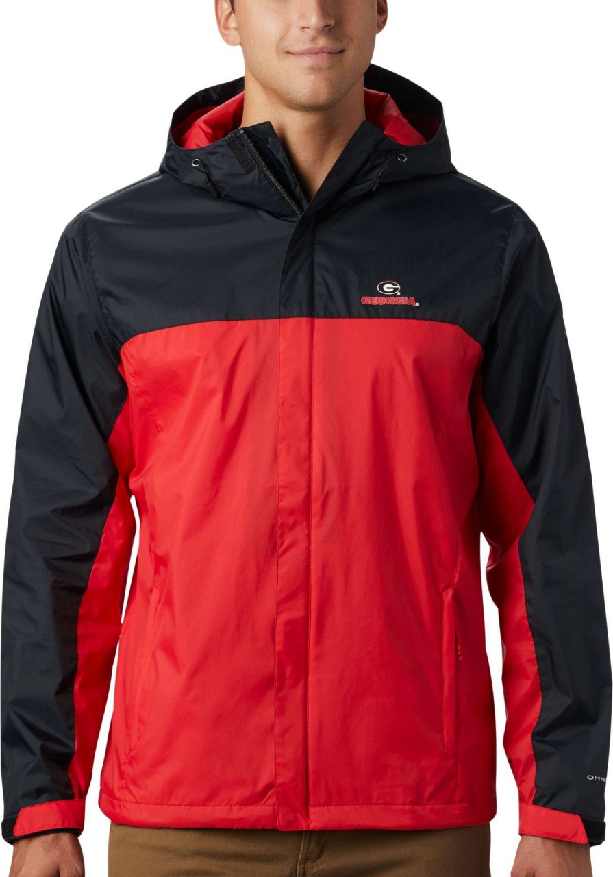 Jackets * | Columbia Men'S Georgia Bulldogs Black/Red Glennaker Storm Jacket