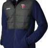 Jackets * | Columbia Men'S Minnesota Twins Navy Full-Zip Fleece Jacket