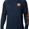 Shirts * | Columbia Men'S Auburn Tigers Blue Terminal Tackle Long Sleeve T-Shirt