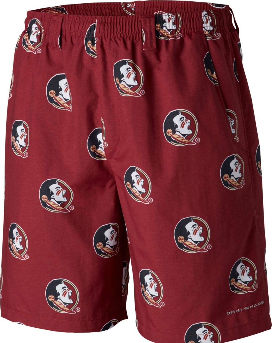 Shorts * | Columbia Men'S Florida State Seminoles Garnet Backcast Ii Printed Performance Shorts