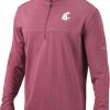 Jackets * | Columbia Men'S Washington State Cougars Crimson Omni-Wick Soar Half-Zip Pullover Shirt