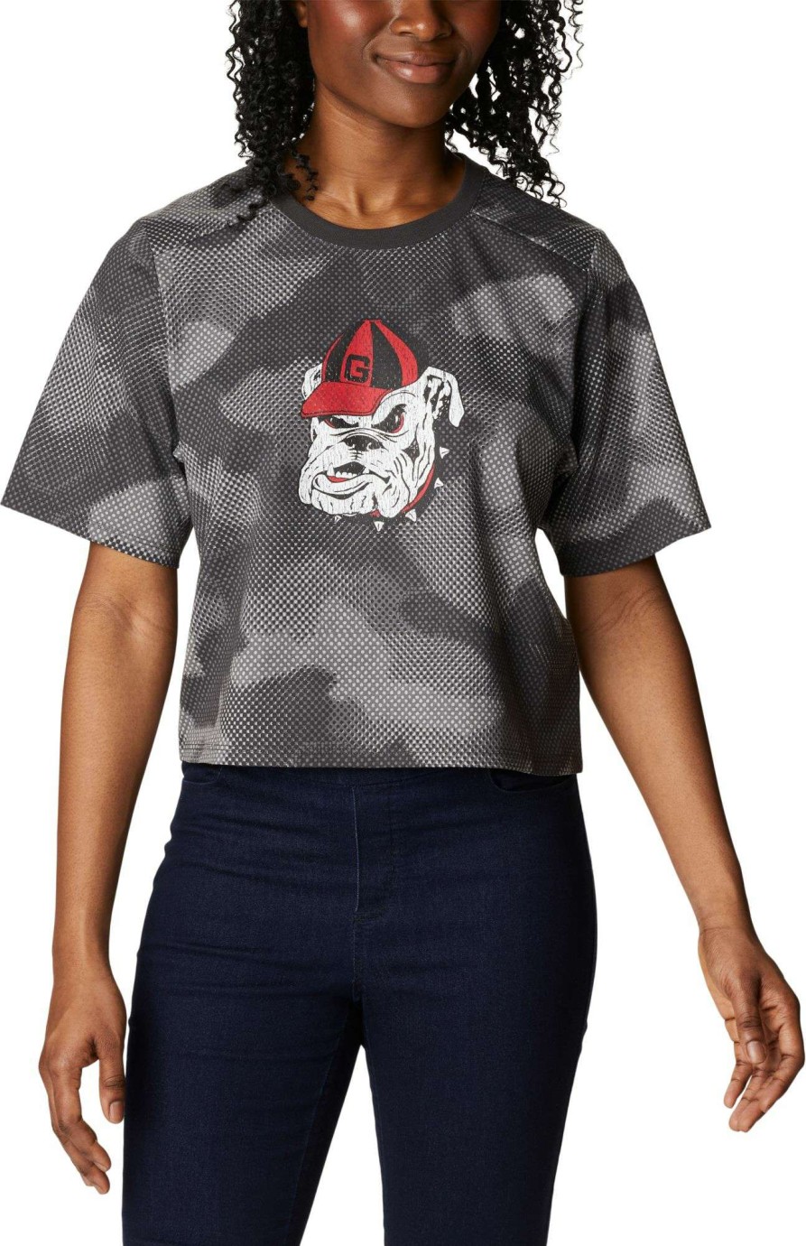 Shirts * | Columbia Women'S Georgia Bulldogs Grey Park Box Shirt