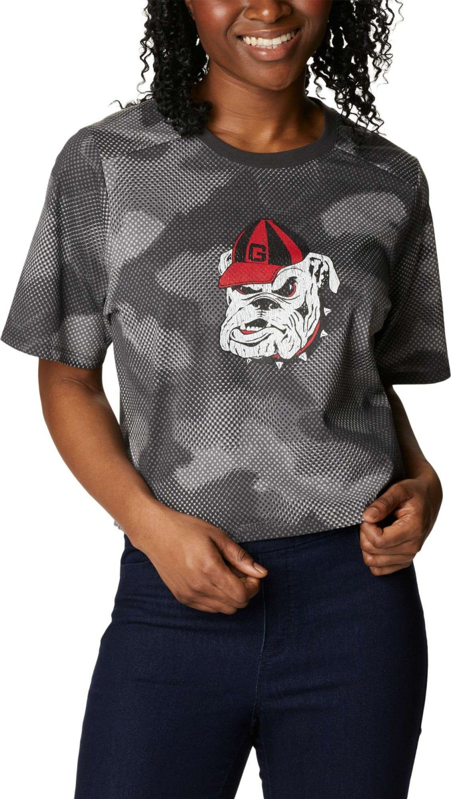 Shirts * | Columbia Women'S Georgia Bulldogs Grey Park Box Shirt