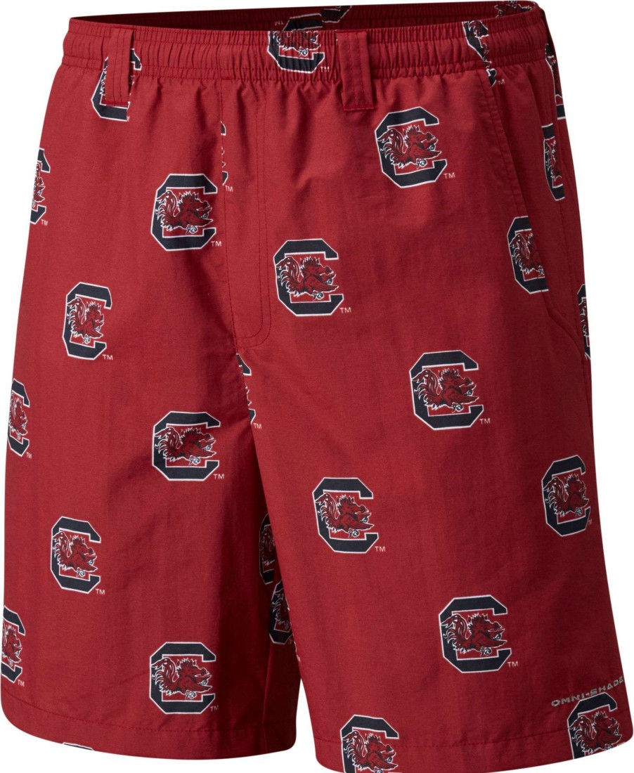 Shorts * | Columbia Men'S South Carolina Gamecocks Garnet Backcast Ii Printed Performance Shorts