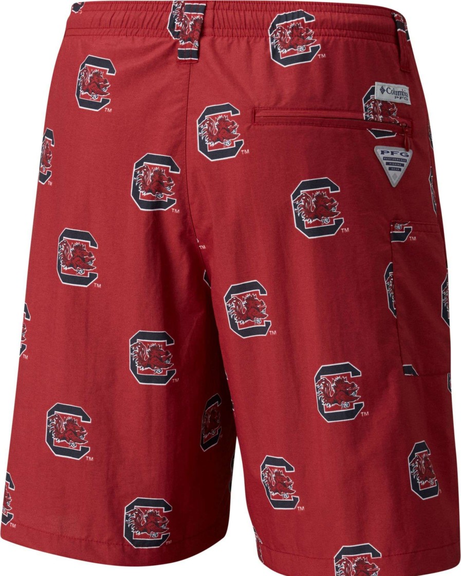 Shorts * | Columbia Men'S South Carolina Gamecocks Garnet Backcast Ii Printed Performance Shorts