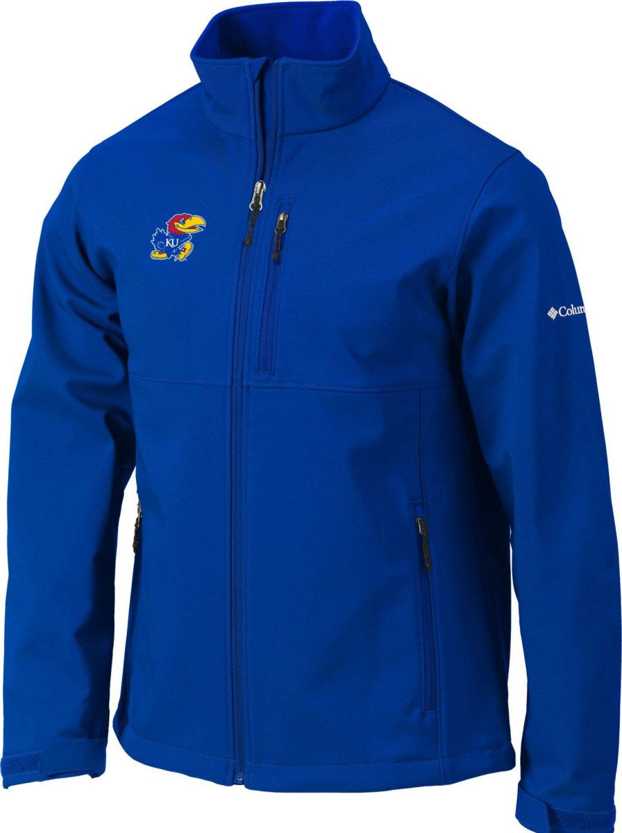 Jackets * | Columbia Men'S Kansas Jayhawks Blue Ascender Full-Zip Jacket