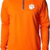 Jackets * | Columbia Men'S Clemson Tigers Orange Pfg Terminal Tackle Quarter-Zip Pullover Shirt