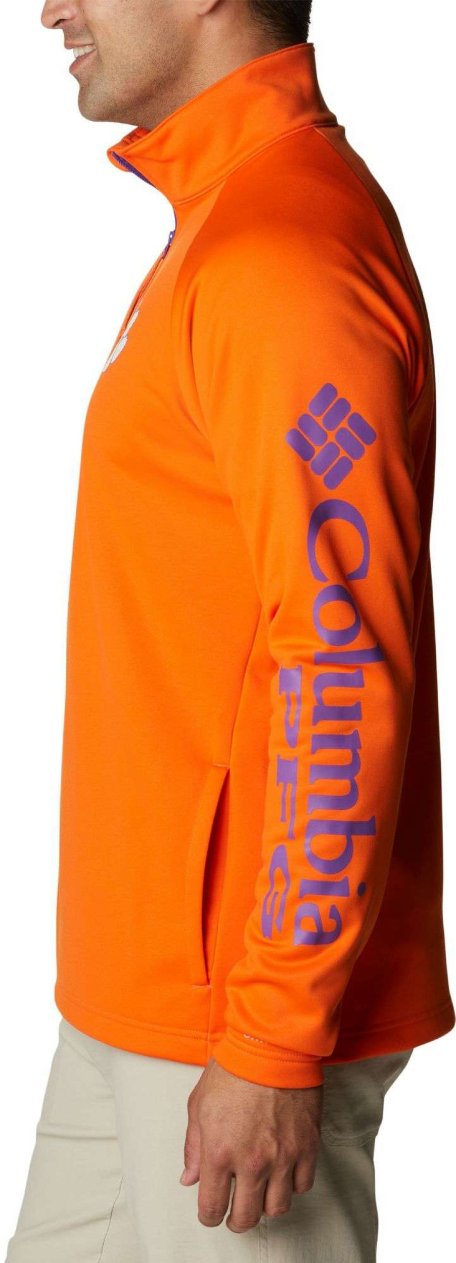 Jackets * | Columbia Men'S Clemson Tigers Orange Pfg Terminal Tackle Quarter-Zip Pullover Shirt