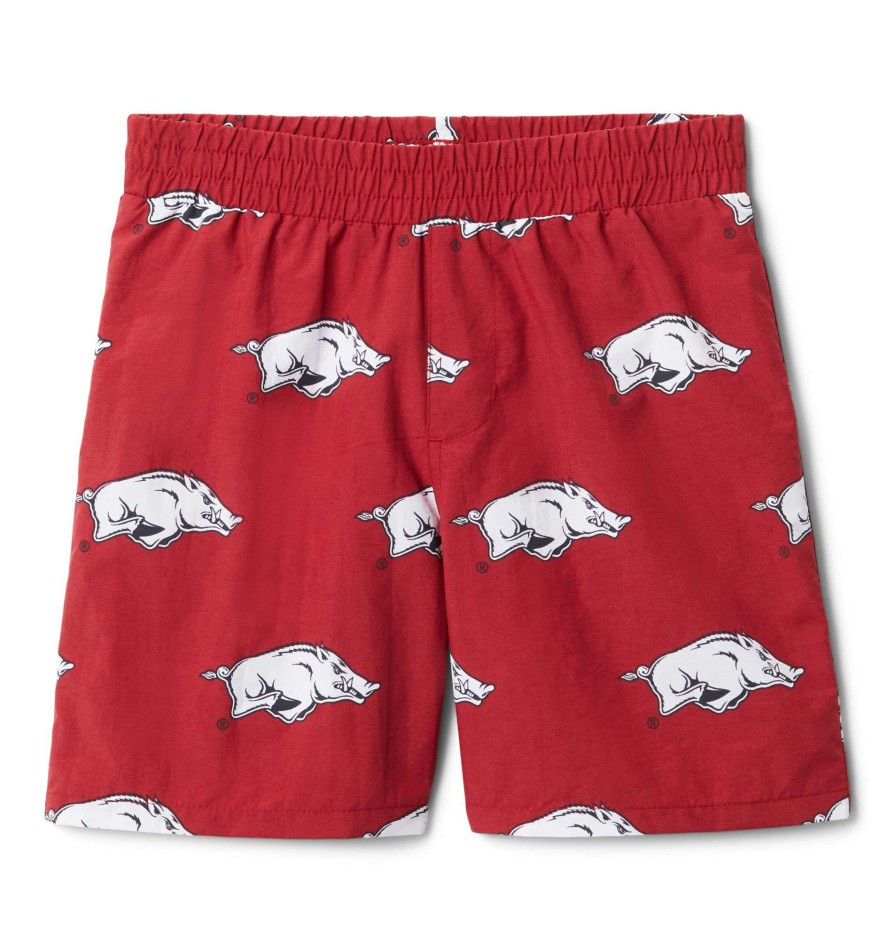 Shorts * | Columbia Youth Arkansas Razorbacks Backcast Printed Performance Cardinal Shorts For Boys'