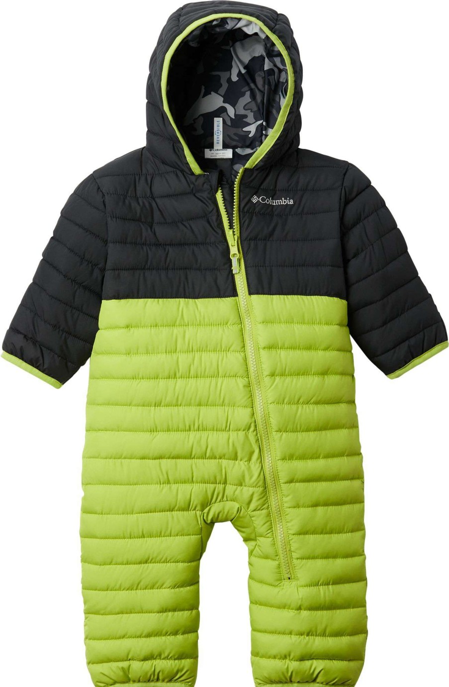 Jackets * | Columbia Infant Powder Lite Reversible Bunting For Girls' Bright Chartreuse/Black