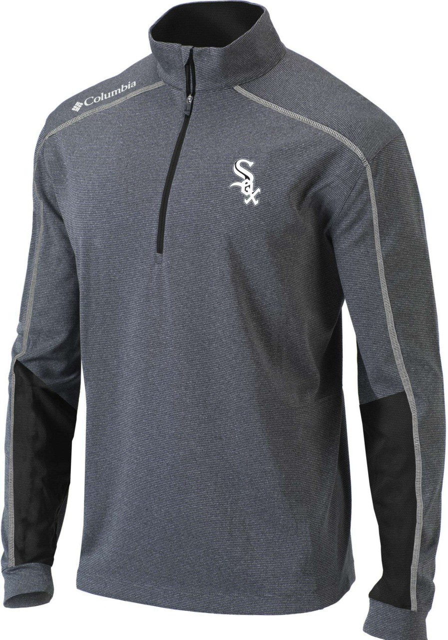 Jackets * | Columbia Men'S Chicago White Sox Black Shotgun 2.0 Quarter-Zip Shirt