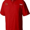 Shirts * | Columbia Men'S Louisville Cardinals Cardinal Red Tamiami Button Down Shirt