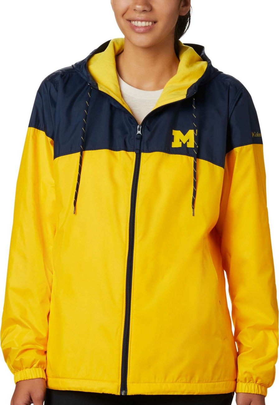 Jackets * | Columbia Women'S Michigan Wolverines Blue/Maize Clg Flash Forward Lined Jacket