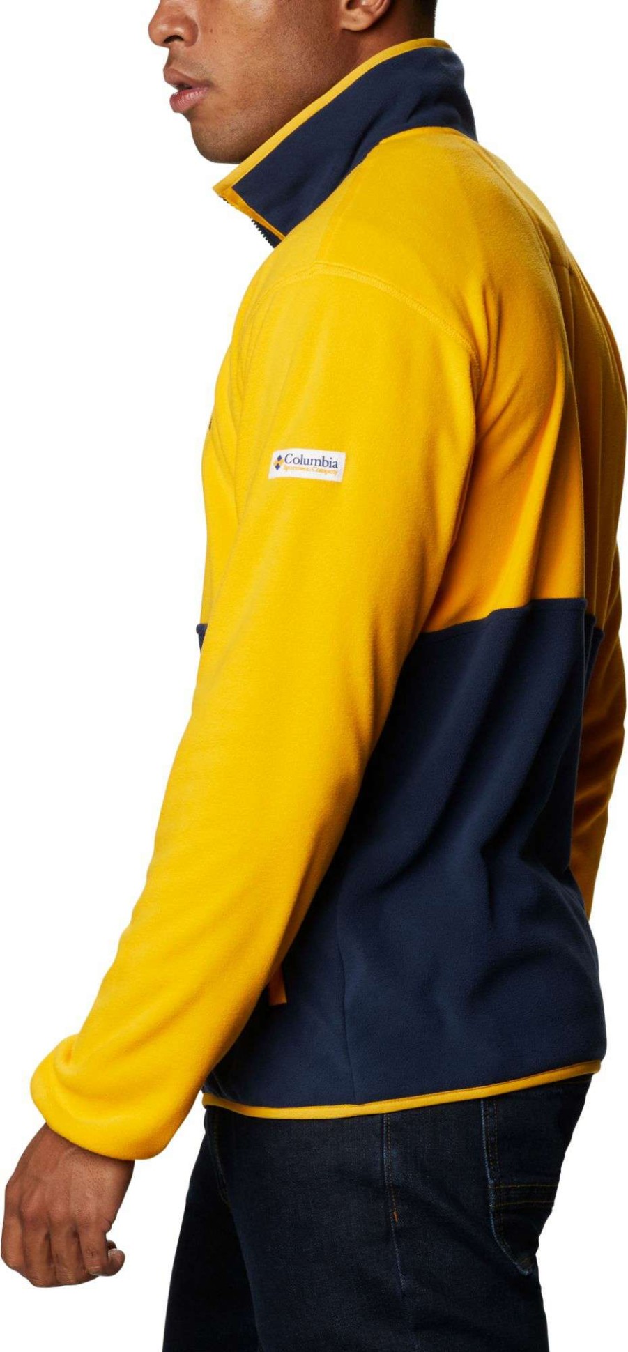 Jackets * | Columbia Men'S West Virginia Mountaineers Gold Back Bowl Full-Zip Fleece Jacket