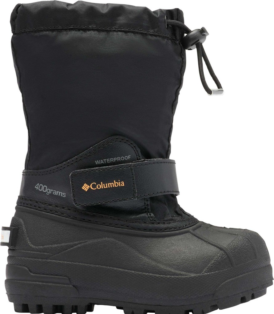 Boots * | Columbia Little Kids' Powderbug Forty Winter Boots For Boys' Black/Orange