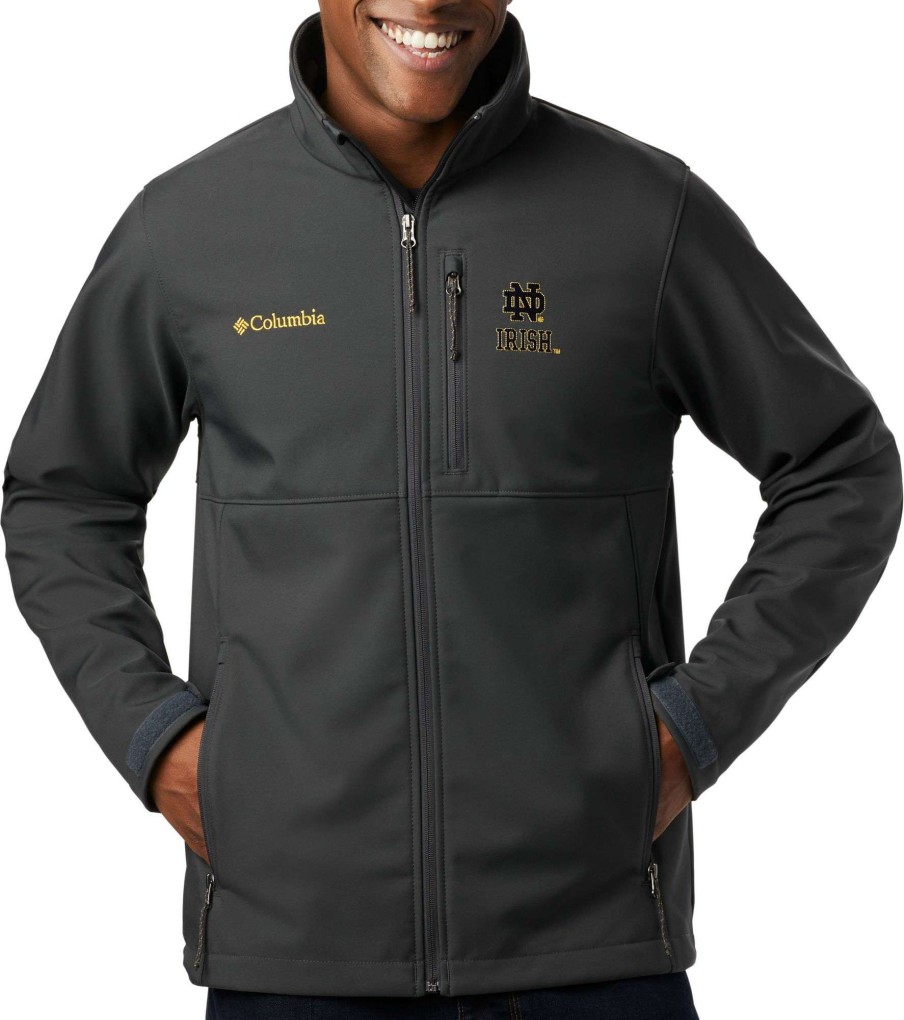 Jackets * | Columbia Men'S Notre Dame Fighting Irish Grey Ascender Jacket