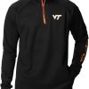 Jackets * | Columbia Men'S Virginia Tech Hokies Black Clg Terminal Tackle Fleece 1/4 Zip